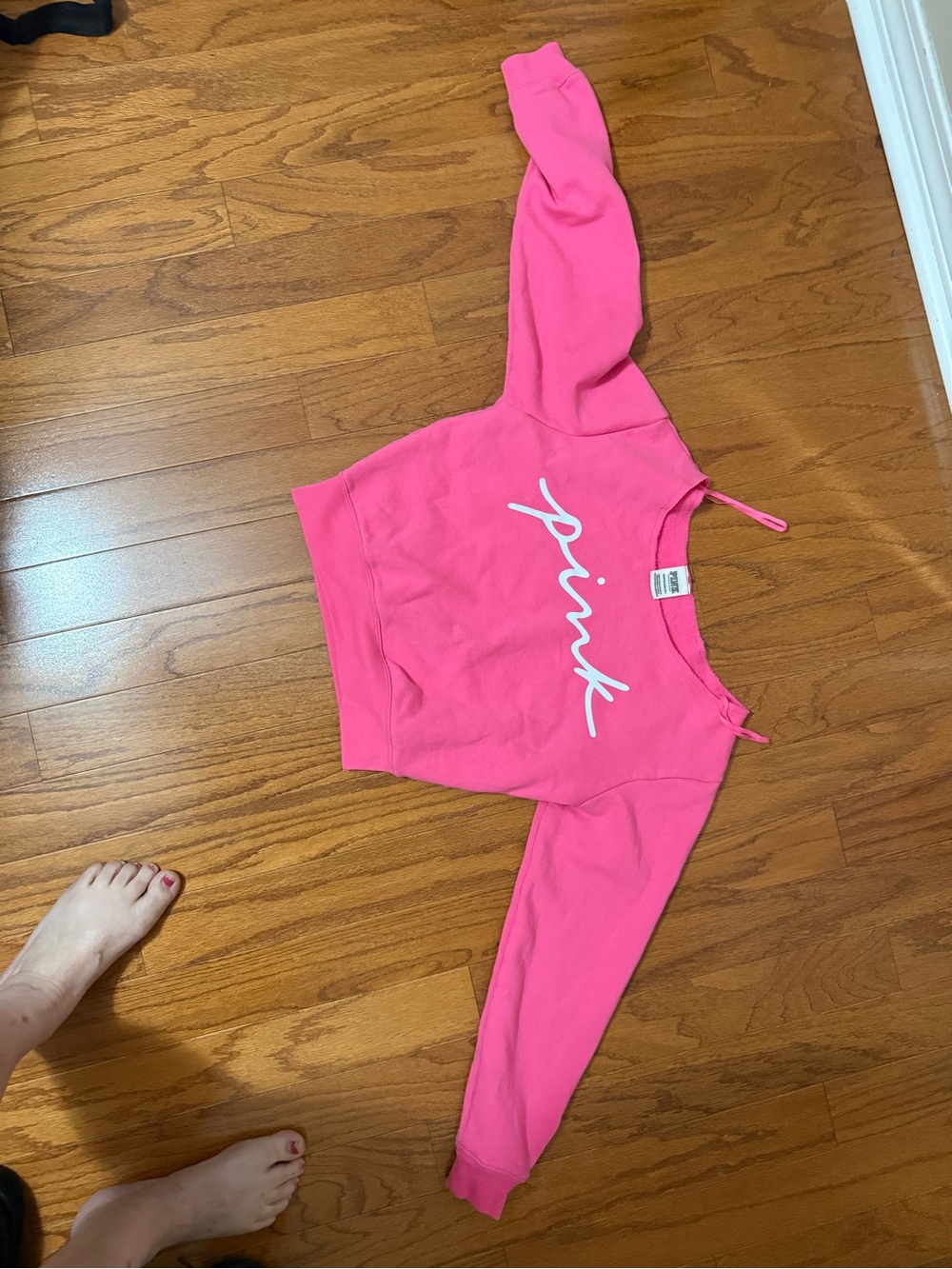 Victoria's Secret Pink Off-Shoulder Logo Sweater